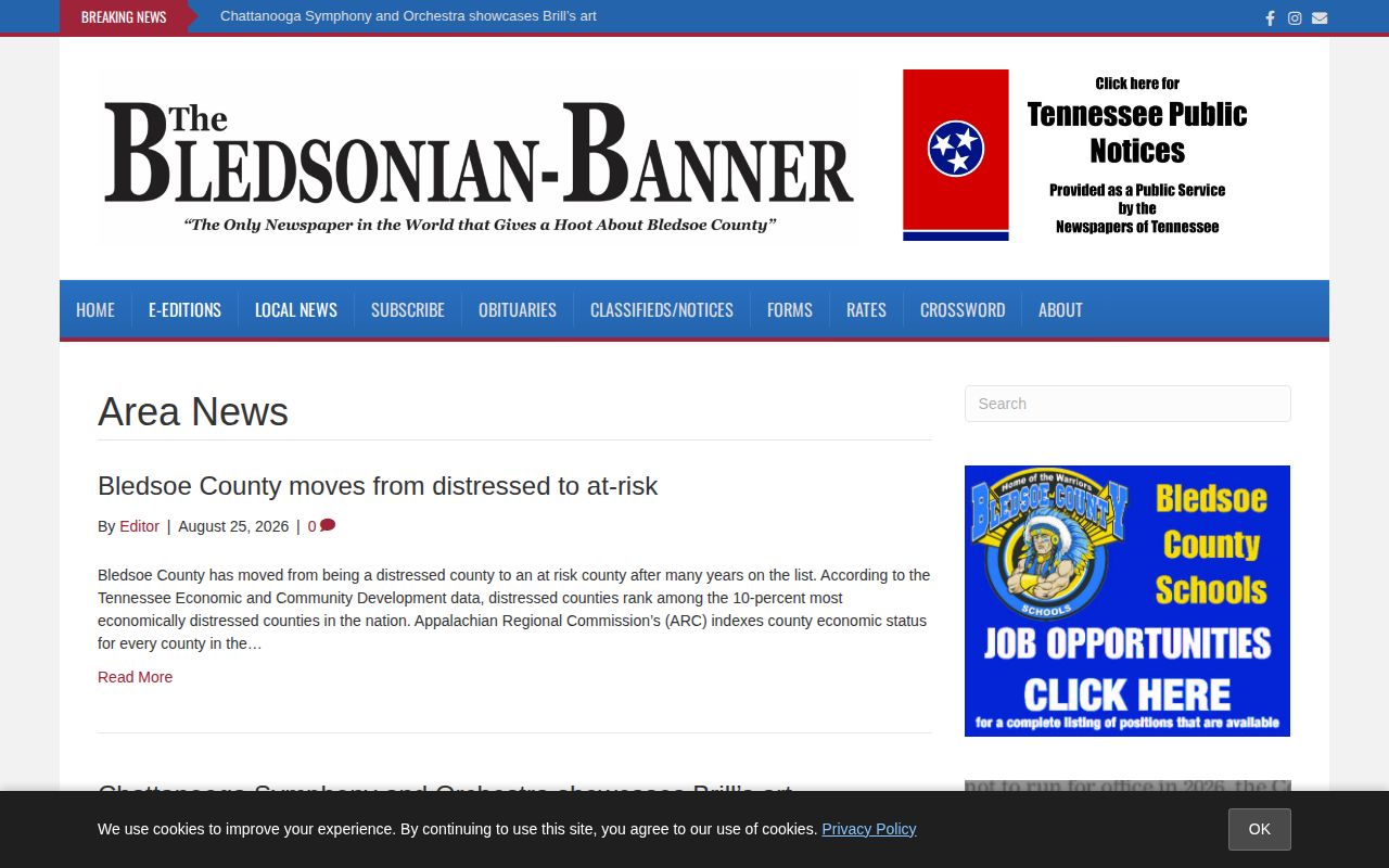 Bledsoe County arrest news index from the Bledsonian-Banner