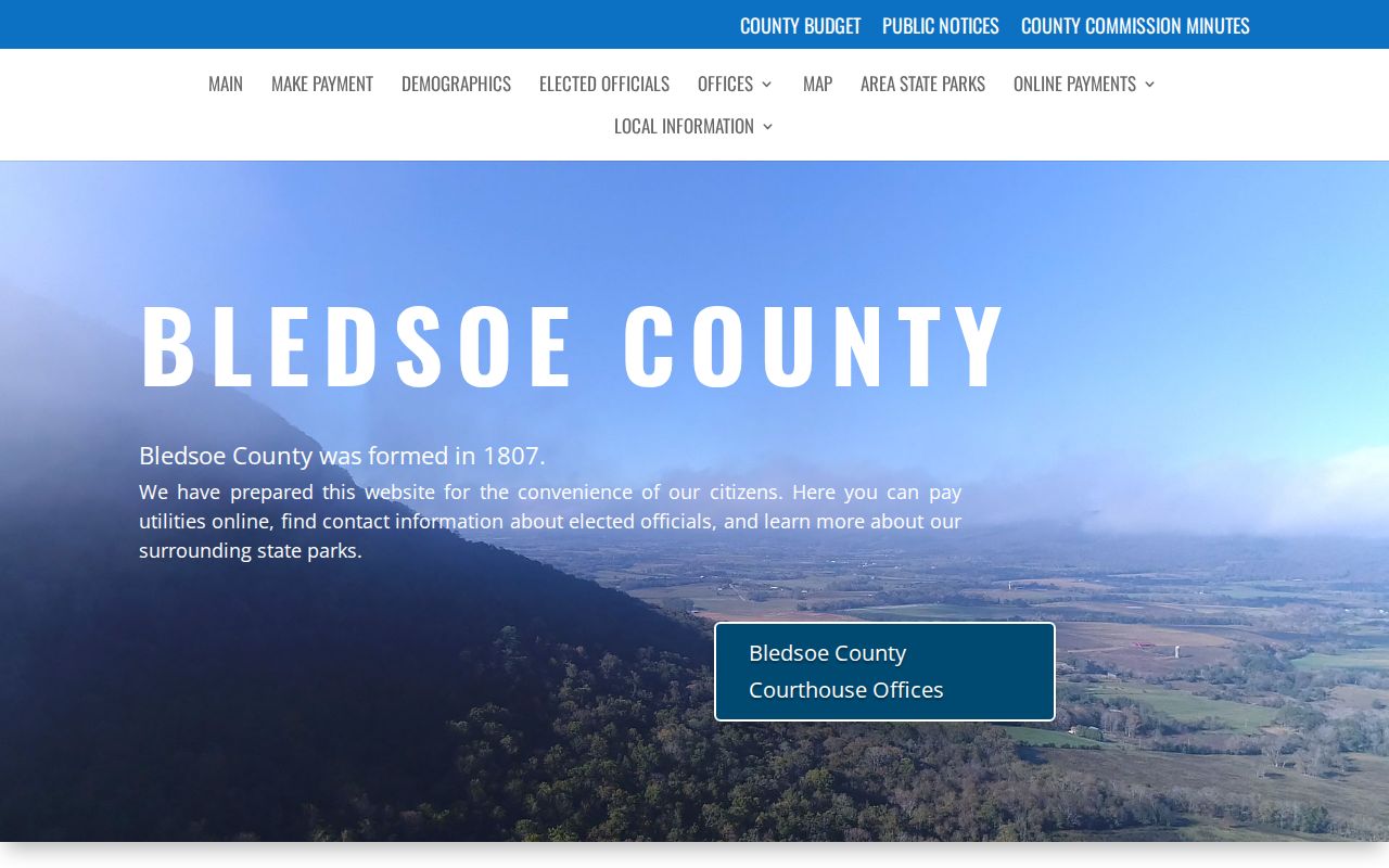 Bledsoe County jail record source on official county contact page